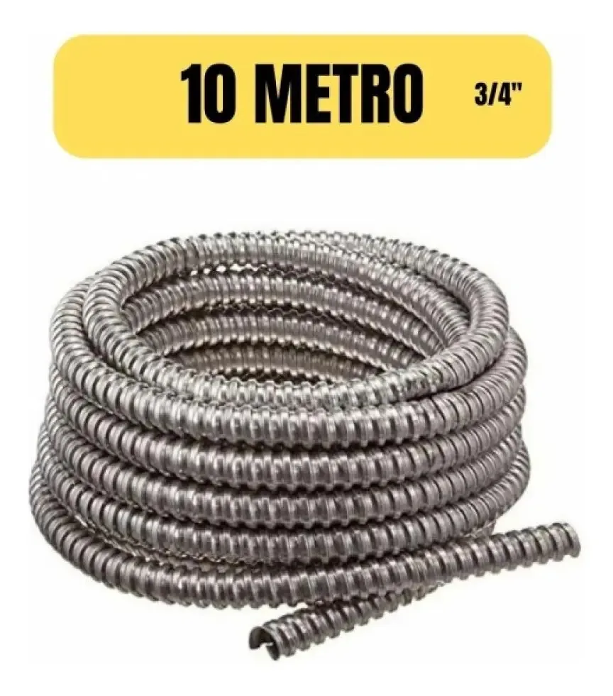 Sealtubo Metalico Flexivel 3/4 Polegada 10 Metro Sem Capa