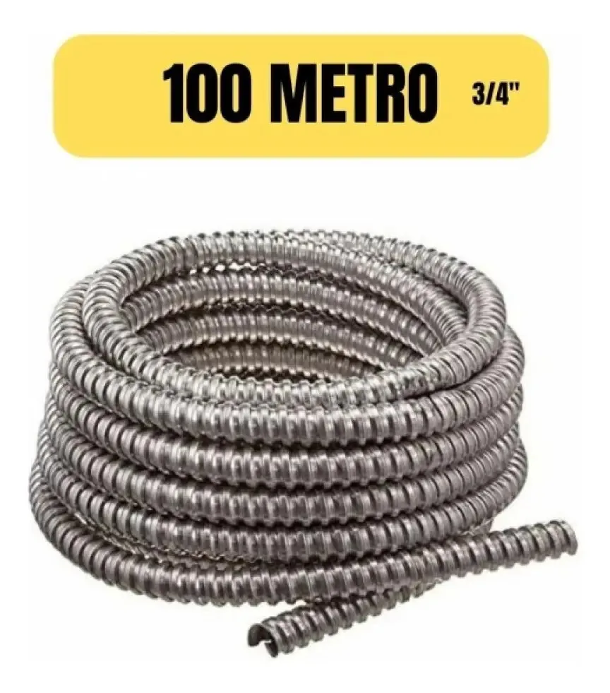 Sealtubo Metalico Flexivel 3/4 Polegada 100 Metro Sem Capa