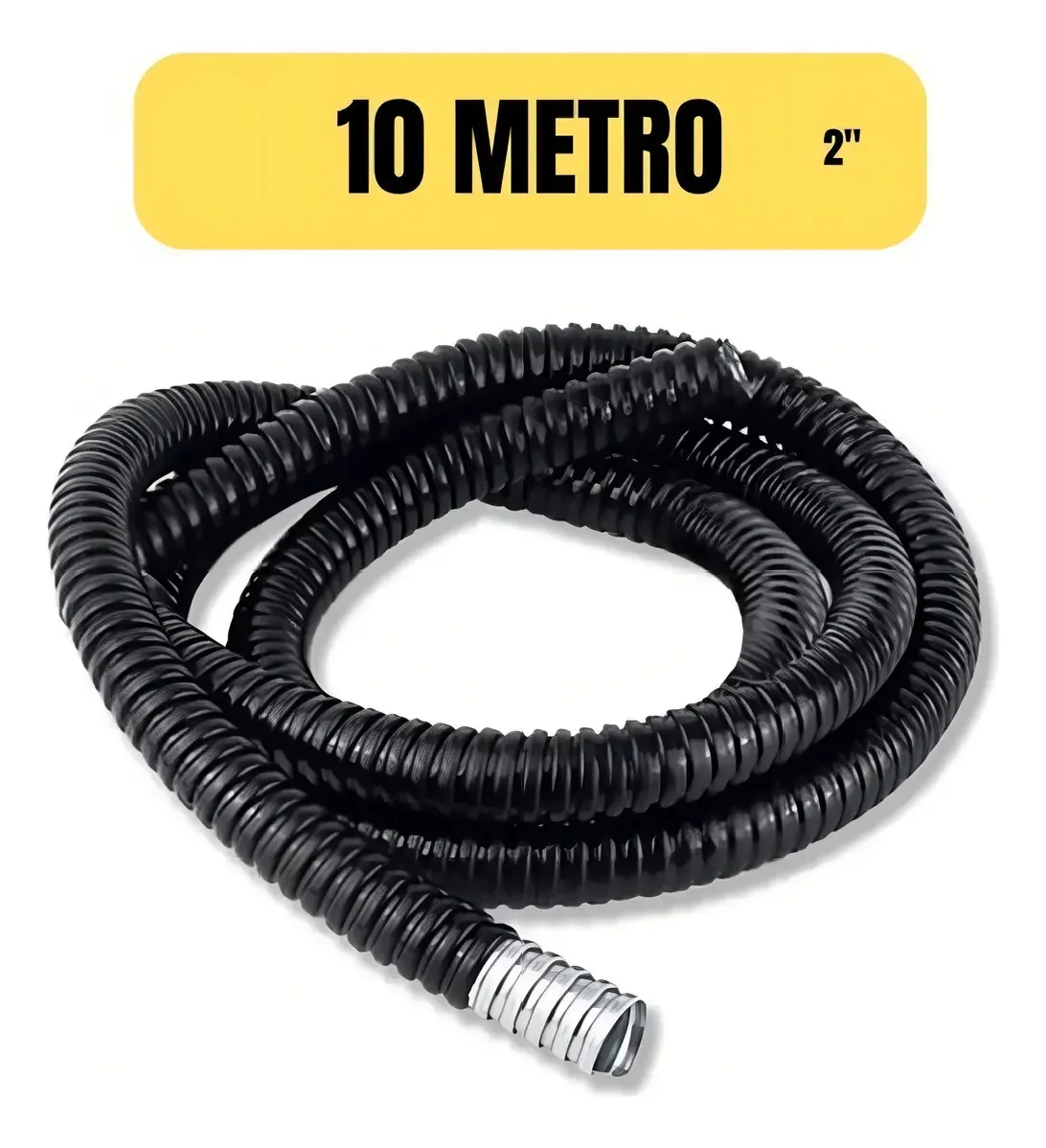 Sealtubo Metálico Flexivel Emborrachado 2 Preto 10 Metro