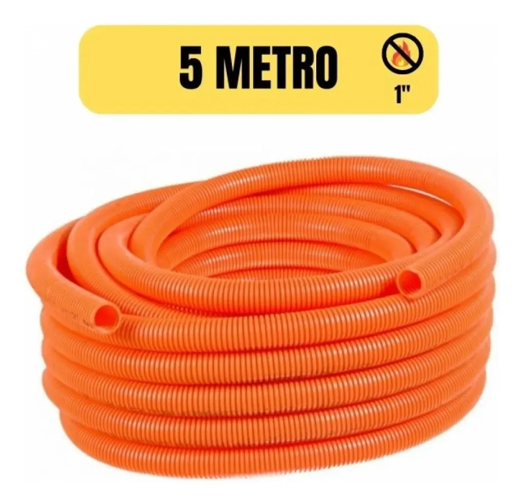 Mangueira Corrugada Conduite Flexivel 1 Laranja 5 Mt Cemar
