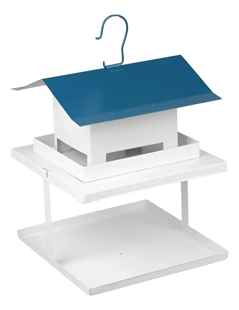Comedouro Para Pássaros Aço Pequenas Aves Pendurável Fercar Branco