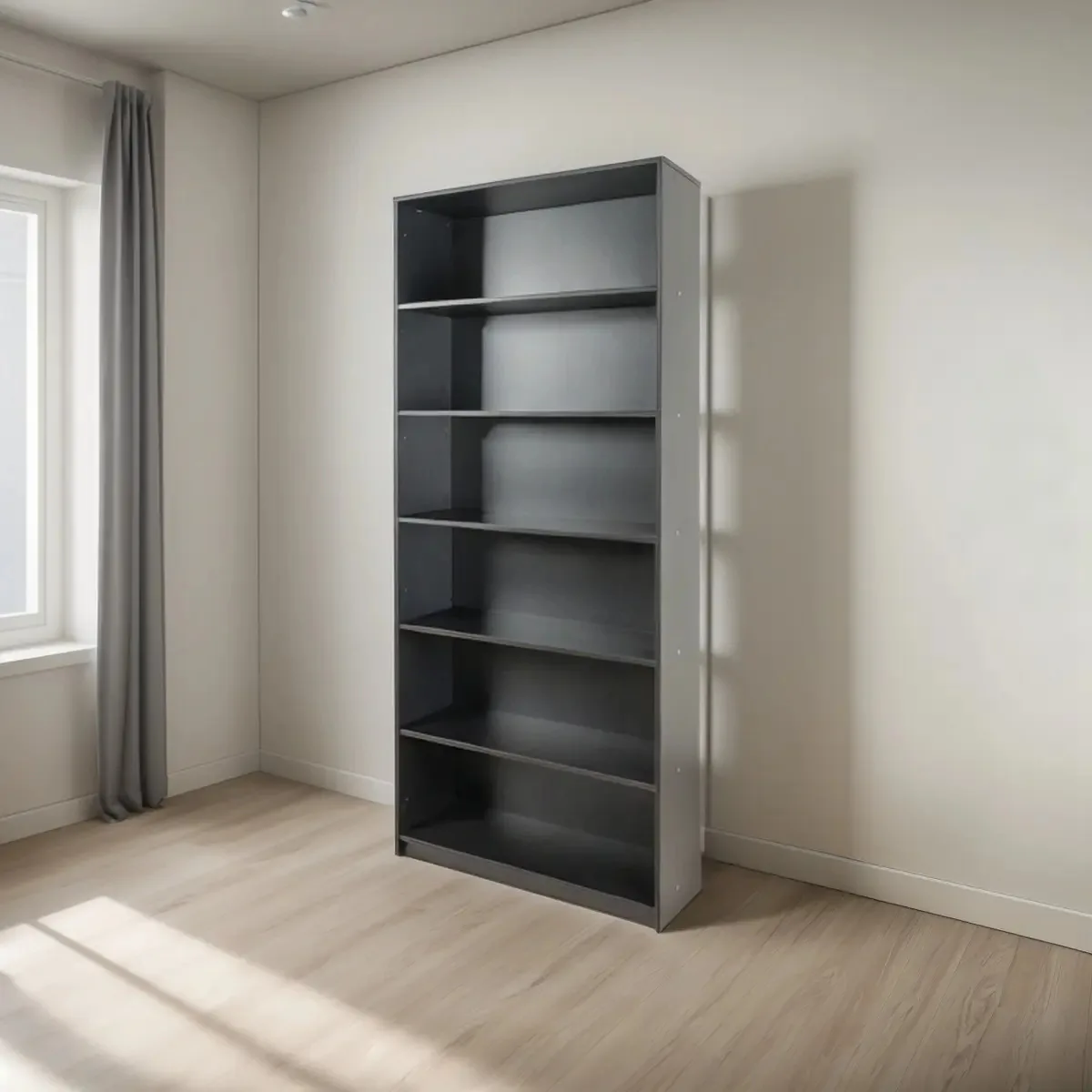 Estante Camargo Library 200x80x29cm e 6 prateleiras pretas