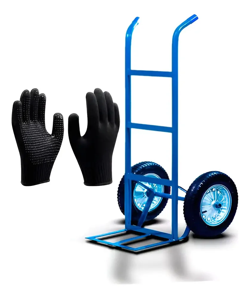 Carrinho De Carga Armazém 150kg Kit + Luvas Ldi
