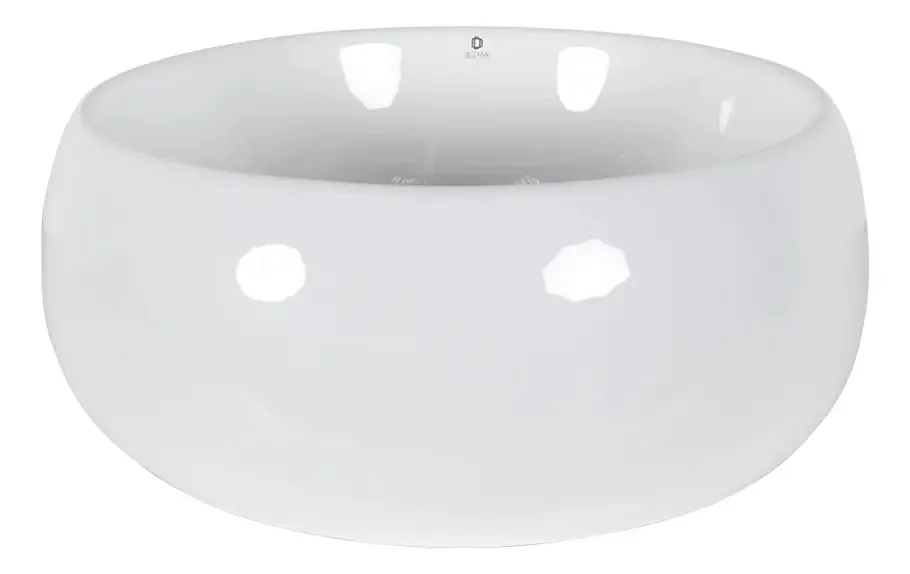 Lavatório oval redondo Cantia Y8 para banheiro branco e branco