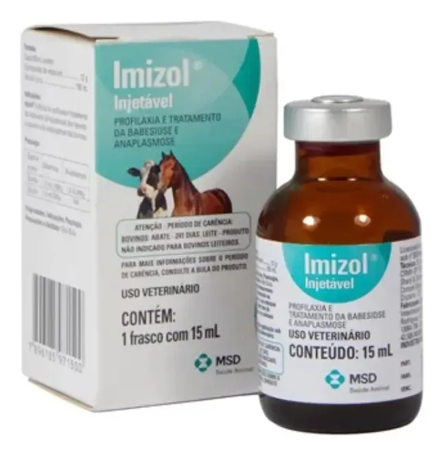 Imizol Injetável 15ml MSD Saúde Animal para Bovinos e Equinos