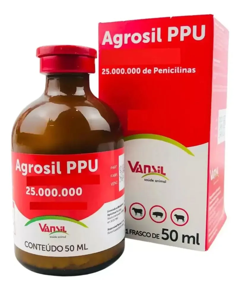 Agrosil PPU Vansil 50ml Antibiótico Injetável para Animais
