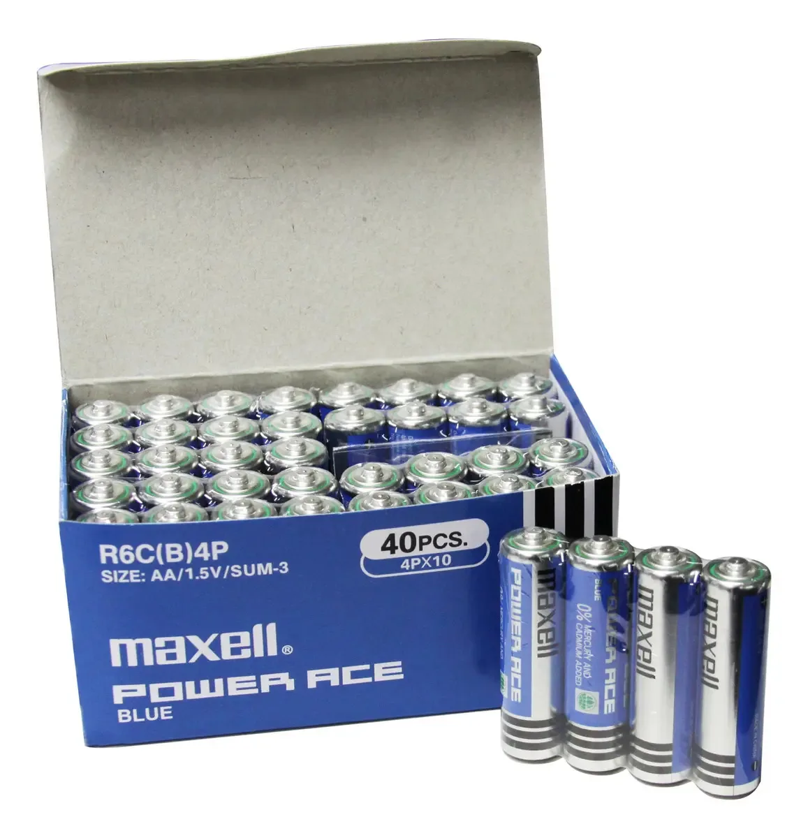 Pacote 40 Pilhas Carbono Maxell Tamanho Aa