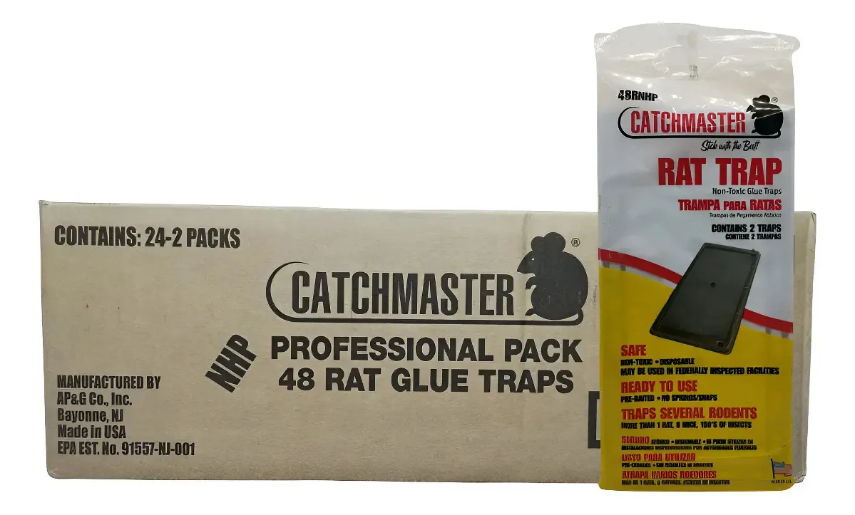 Armadilhas Adesivas para Ratos e Camundongos Catchmaster 48r Nhp 24x2 Pzs