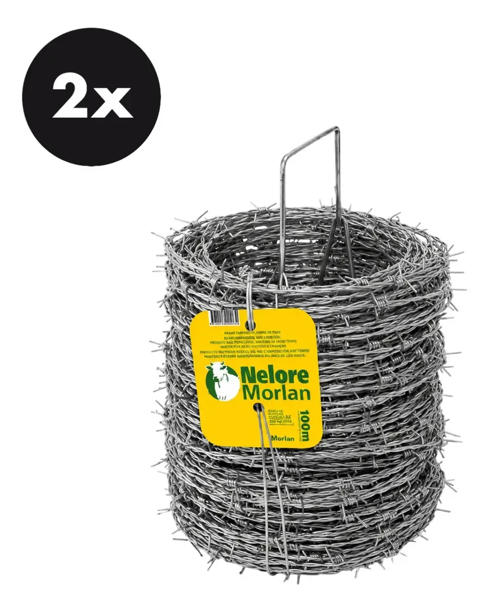 Kit 2 Arame Farpado Para Cerca Nelore 100m Morlan