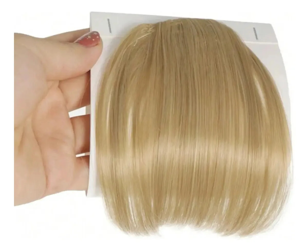 Franja falsa para mulheres Cabelo sintético falso Cabelo loiro
