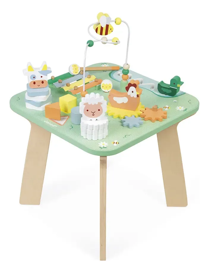 Mesa De Atividades Fazendinha Madeira Educativa Janod