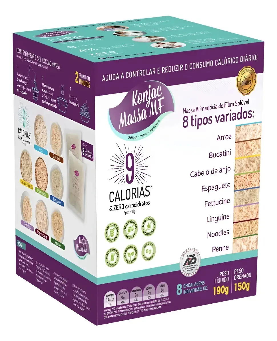 Box 8 Unidades Massas Diversas 150g | Konjac