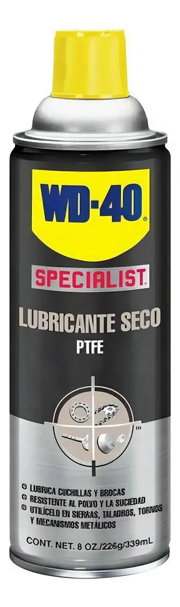 Spray lubrificante seco especializado Wd-40 com PTFE de 8 onças. Caixa C