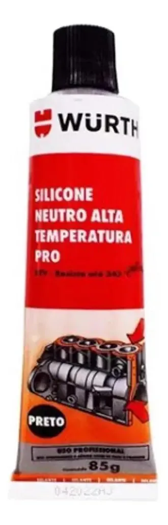 Silicone De Alta Temperatura Wurth Preto