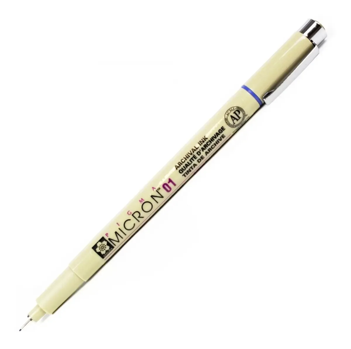 Caneta Pigma Micron Sakura 01 Tinta Azul Exterior Branco