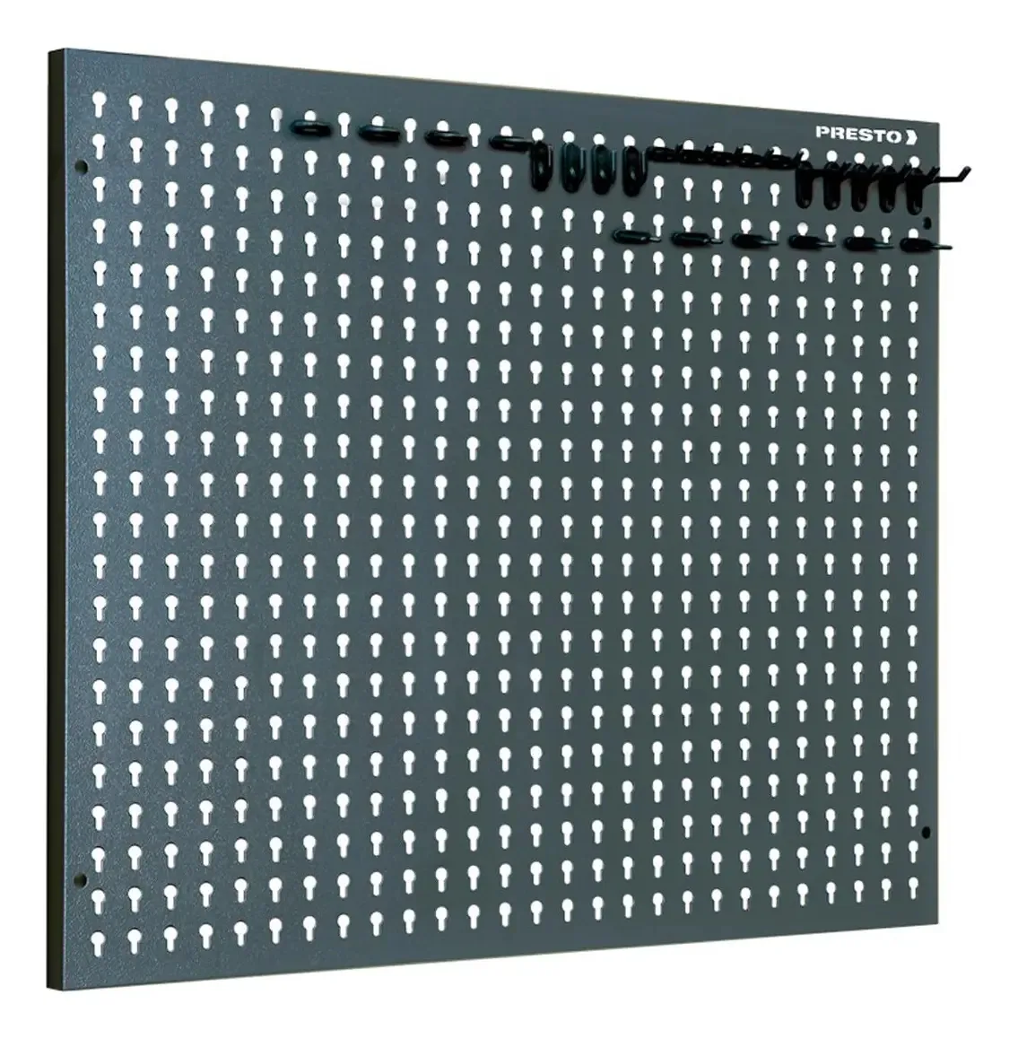 Painel Aço Ferramentas Kit 24 Ganchos Plásticos Presto 40414 Cor Preto
