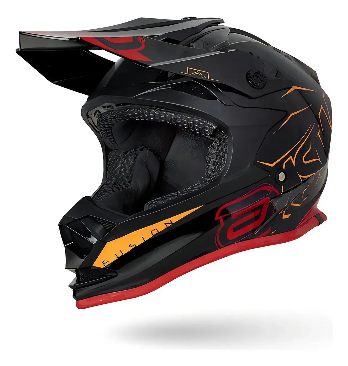 Capacete Asw Fusion Sharp Preto Vermelho Trilha