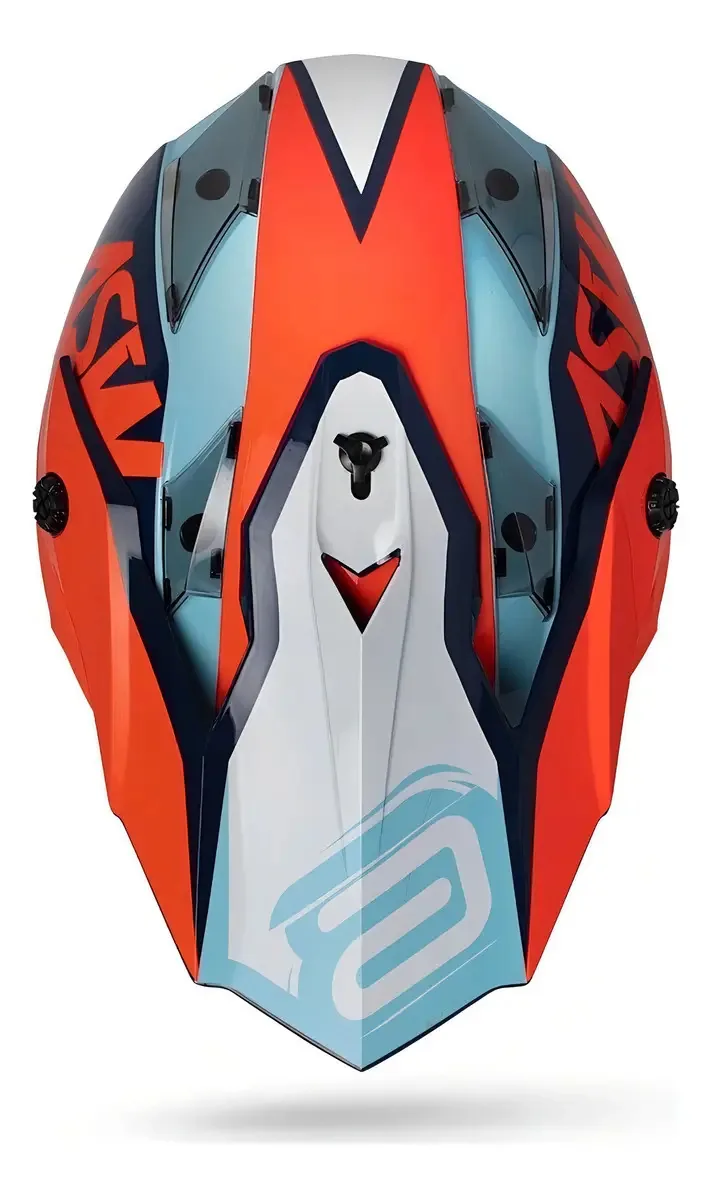Capacete Asw Fusion Blast Laranja Azul Trilha Promoção!!