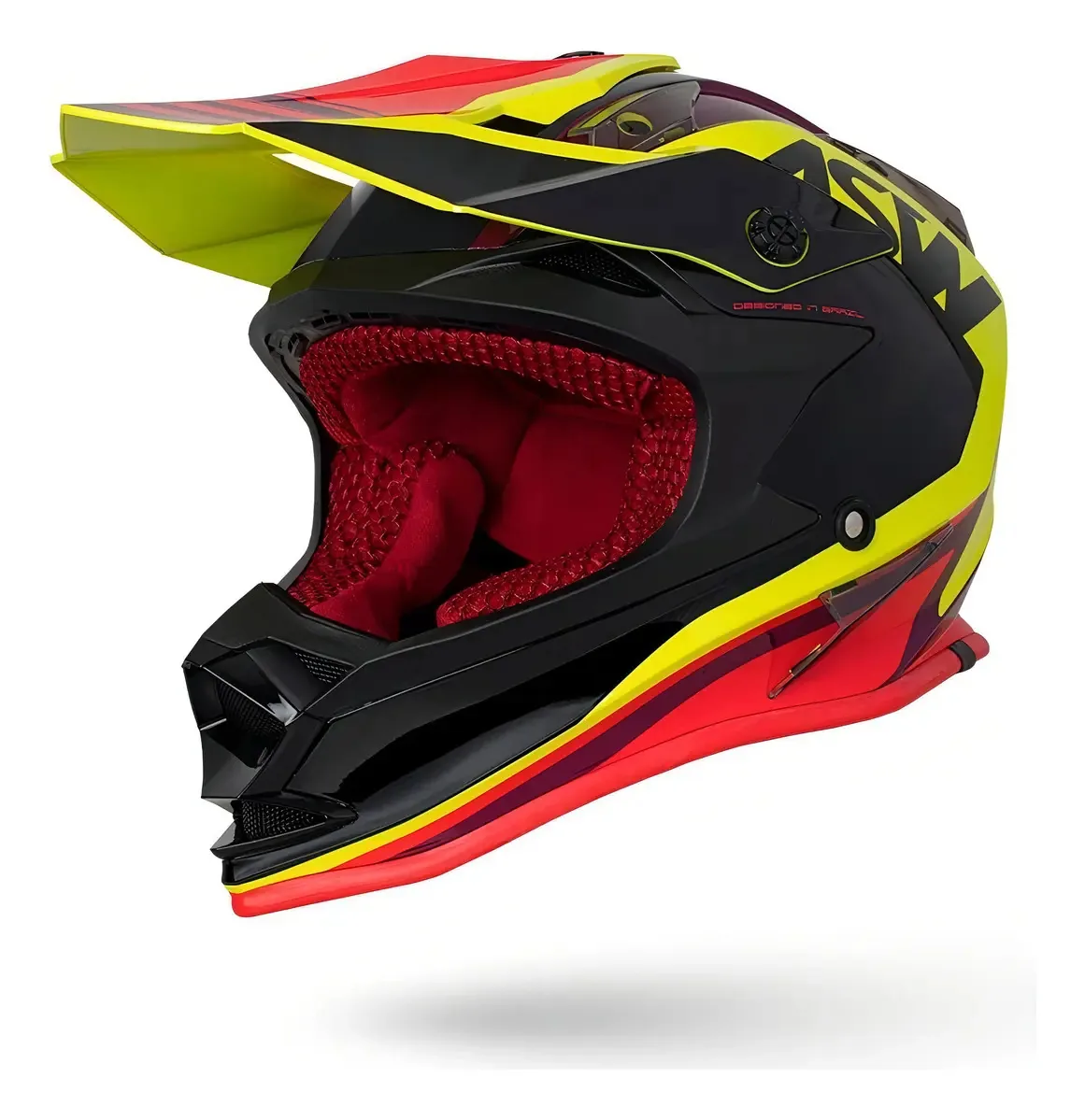Capacete Asw Fusion Blast Vermelho Flúor Trilha !!