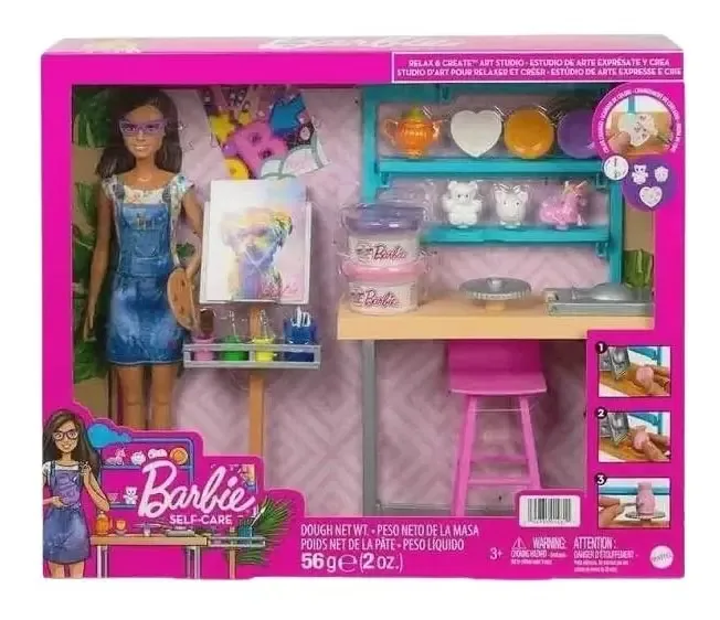 Barbie Com Cenário - Estudio De Arte Criativo - Mattel Hcm85