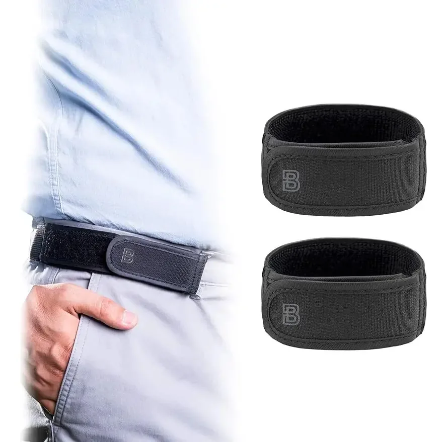 Cintos Elásticos Sem Fivela Invisíveis, Kit Com 2 Peças Cor Preto 40 cm