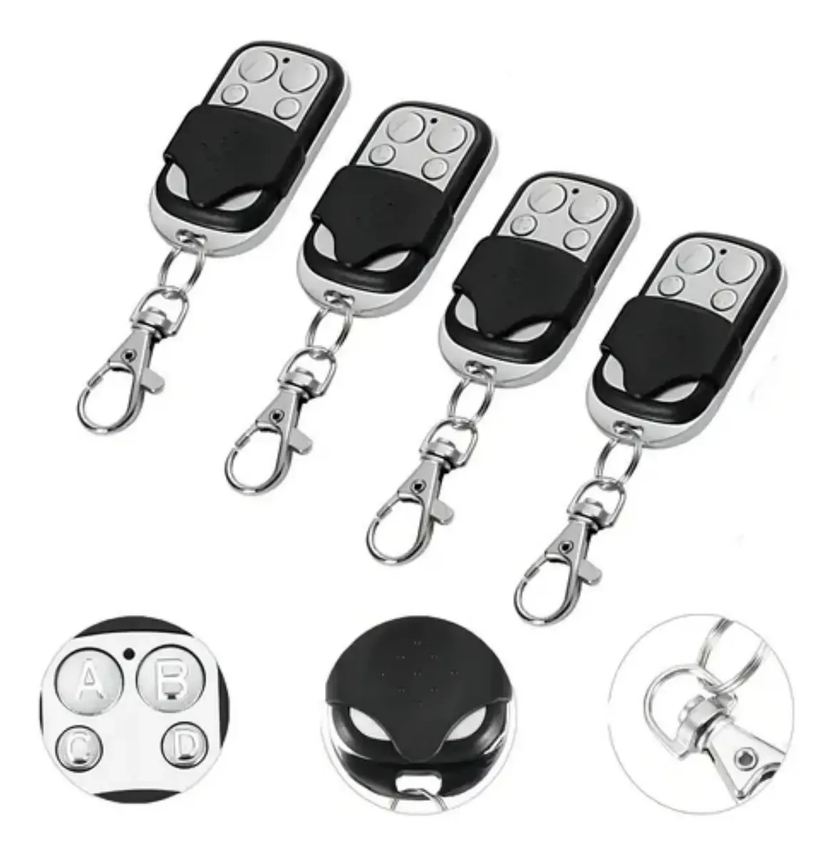 Sbd 4pcs, controles remotos universais, portas automáticas, 433 mhz, cor preta