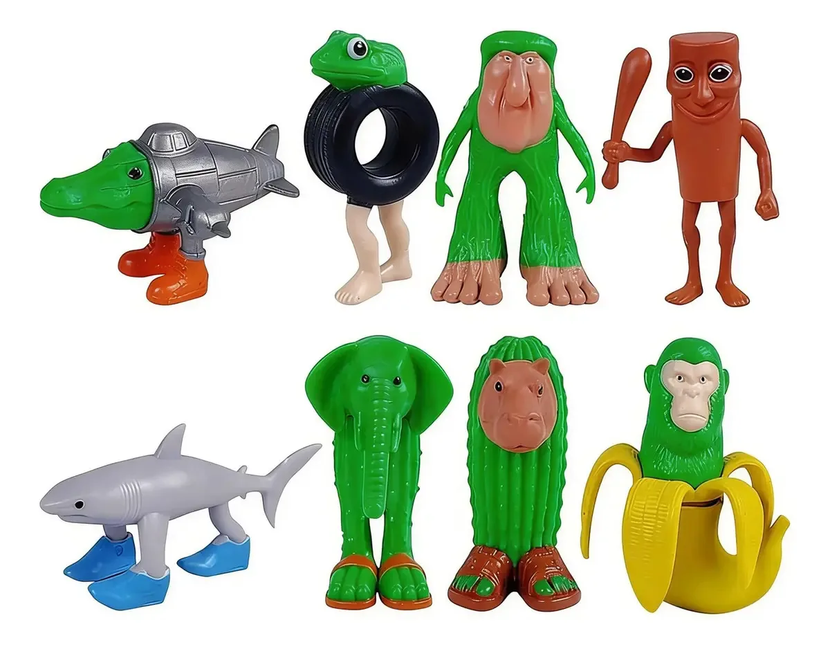 Conjunto de 8 bonecos de brinquedo Tralalala Brainrot Tung Styles Tralalero, bonecos colecionáveis divertidos e surreais, bonecos de mesa Strange Meme Toy, presente criativo para crianças e adultos