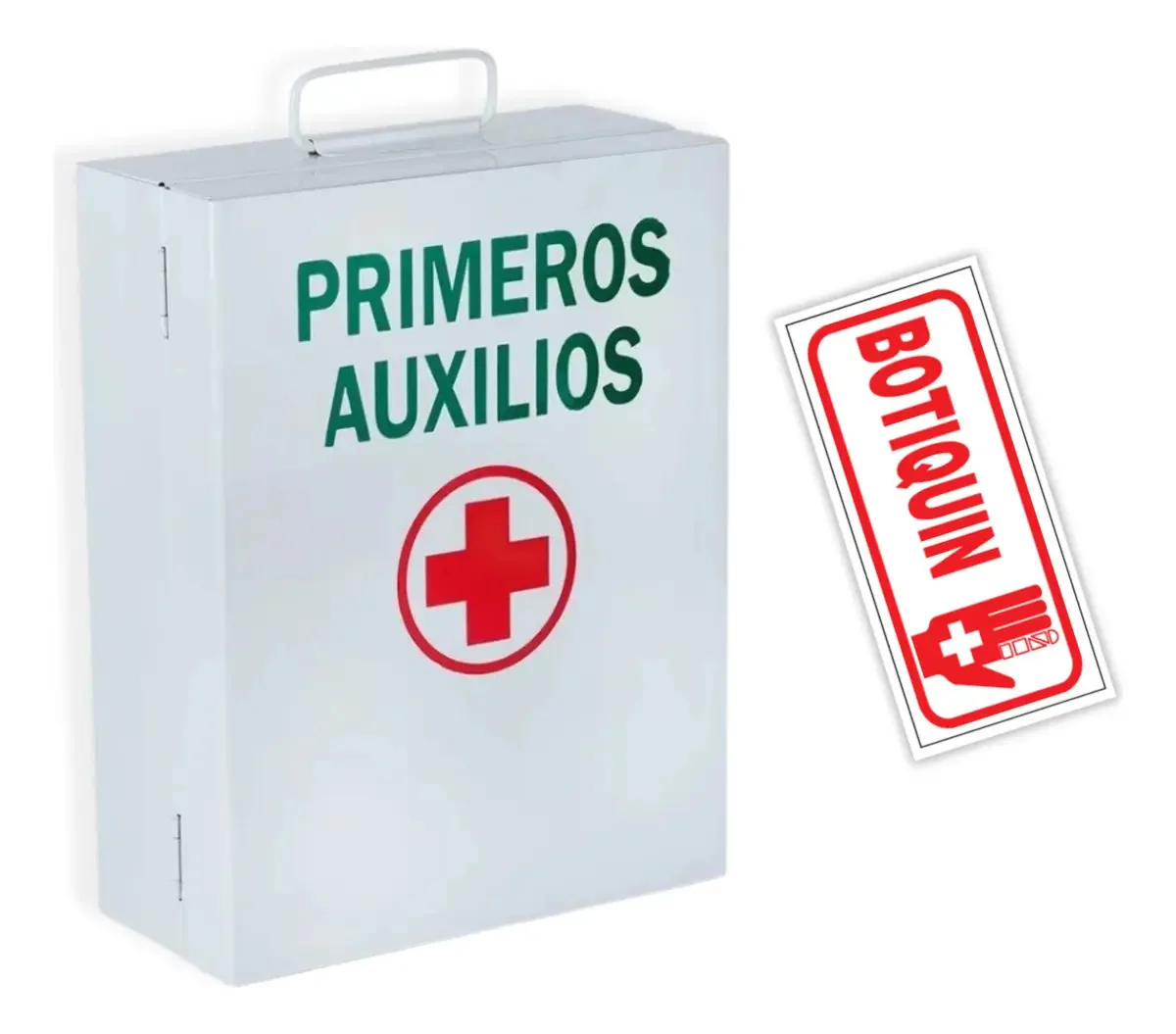 Kit de primeiros socorros de metal 56 elementos + pôster