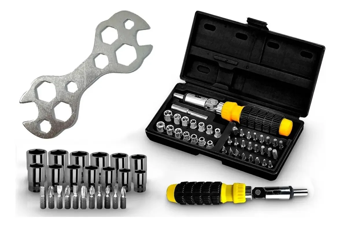 Kit Chaves Para Bicicleta Bits Fenda E Soquetes Na Maleta