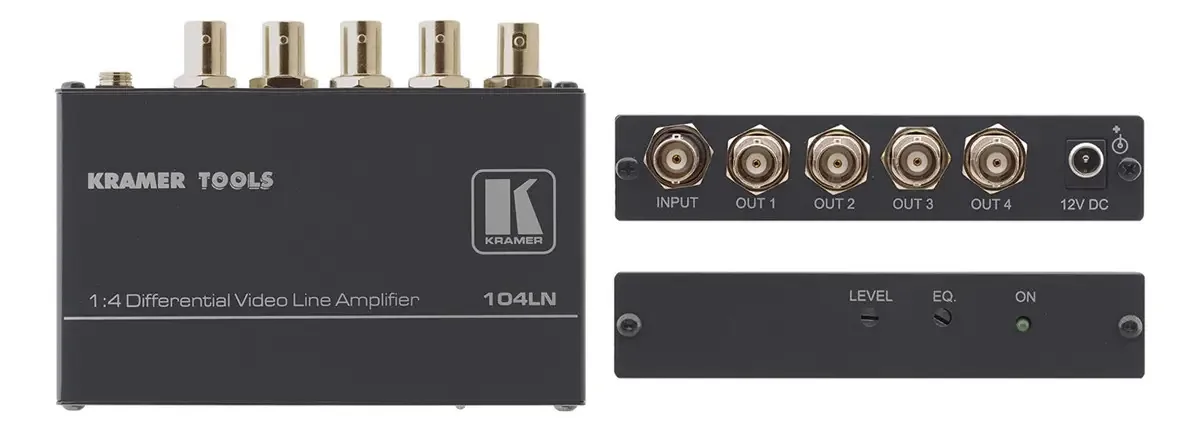 Diferencial de vídeo composto Kramer 104ln 1:4 e amplificadores de linha