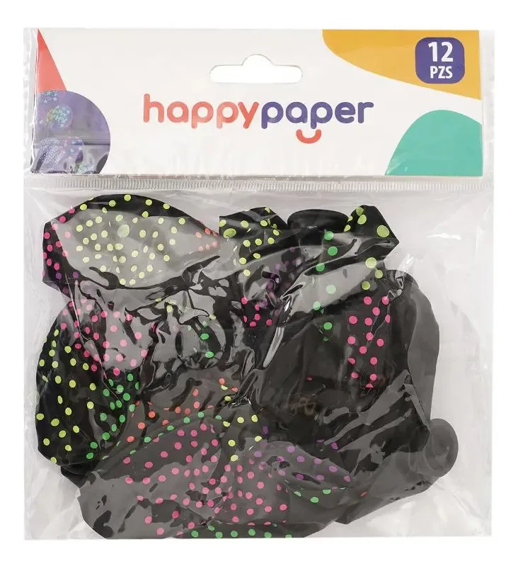 Balões fluorescentes Happy Paper 12 unidades