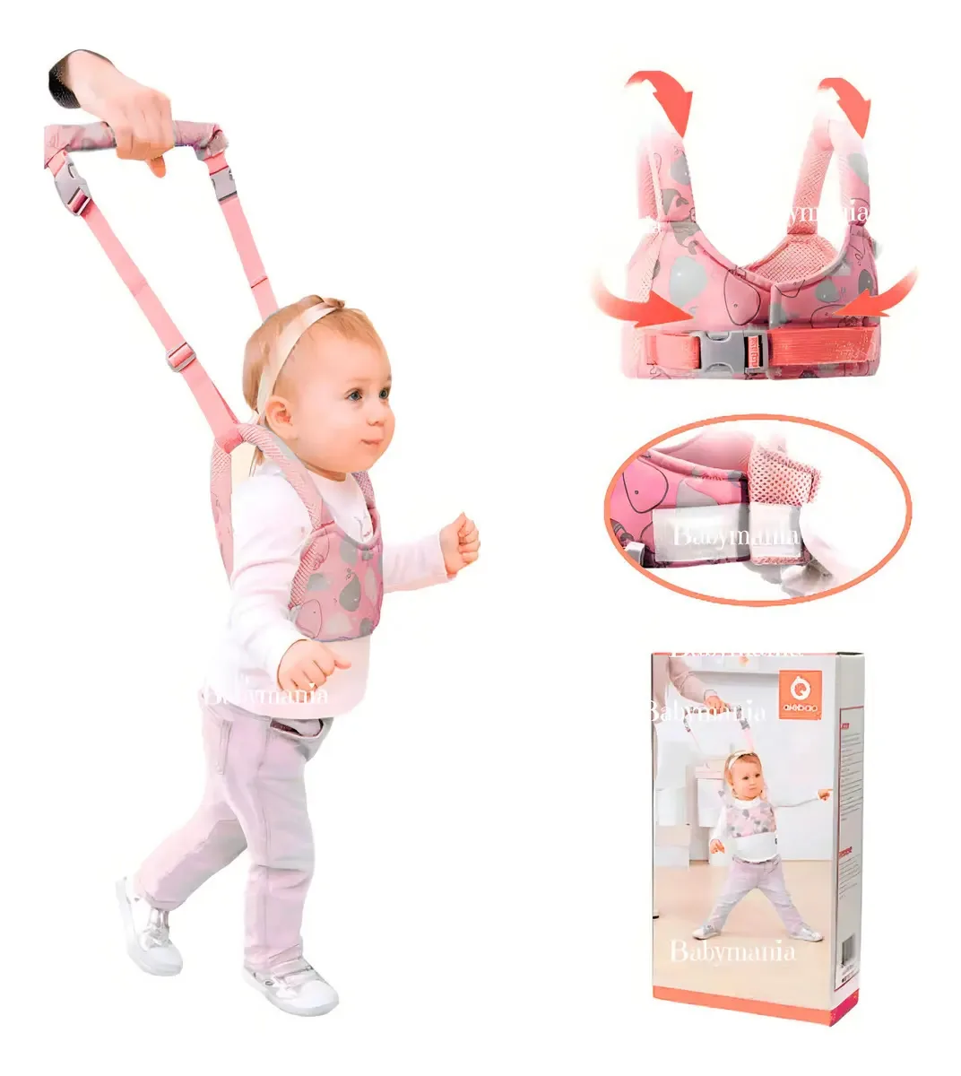 Arnês para bebês First Steps Pink