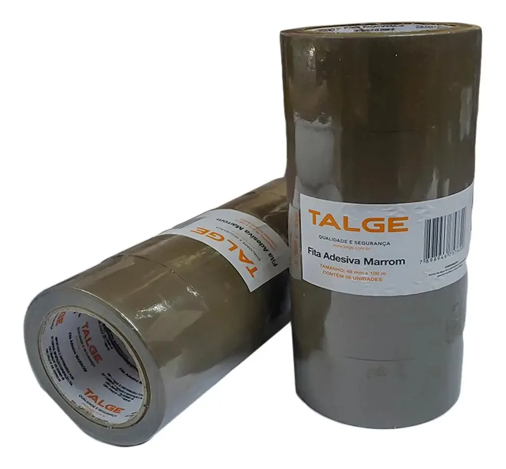 Fita Adesiva Marrom Talge 48mm X 100m Para Empacotamento 5 Unidades