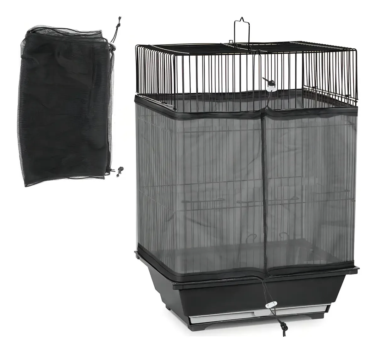 Rehomy Capa para Gaiola de Pássaros, Coletor de Guarda de Sementes de Aves Universal Ajuda para Dormir para Aves de Estimação com Protetor de Gaiola de Pássaros com Cordão Ajustável