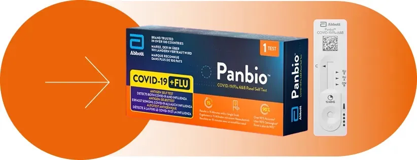Kit Panbio Covid-19 + Teste de influenza para diagnóstico rápido laranja