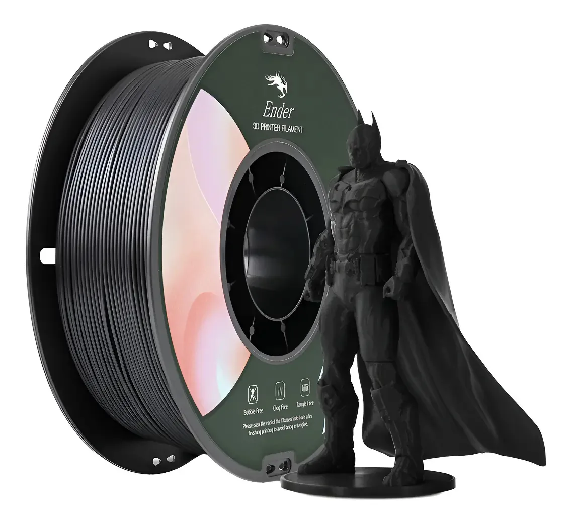 Filamento Pla Ender 1kg - 1,75mm - impressão 3D em cor preta