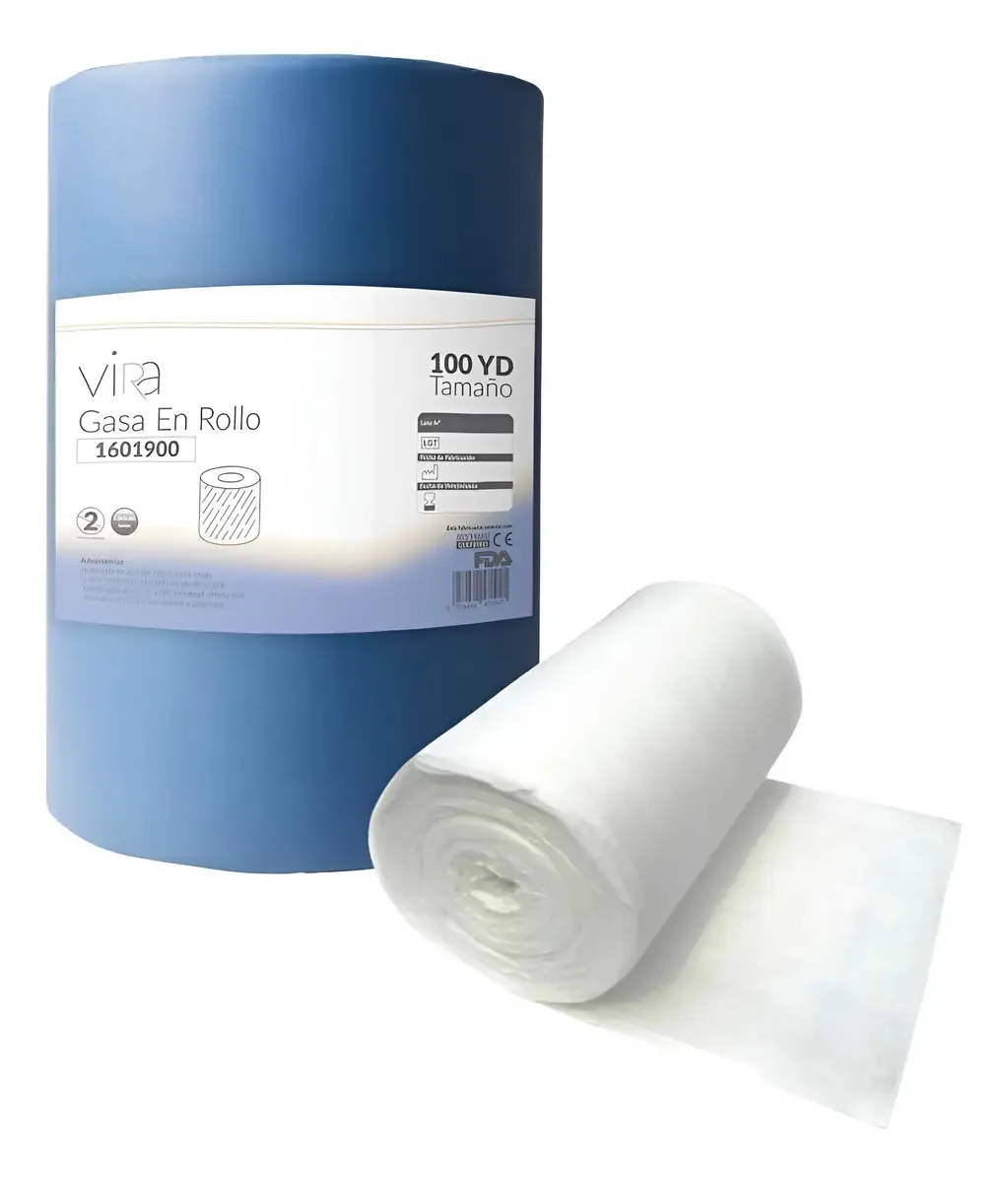 Gaze Absorvente Em Rolo Médico 100 Jardas 91.44m Vira Branco