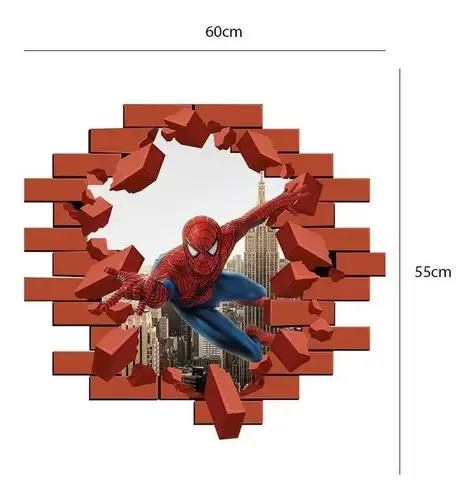 Adesivo De Parede Buraco Falso Homem Aranha Mod08
