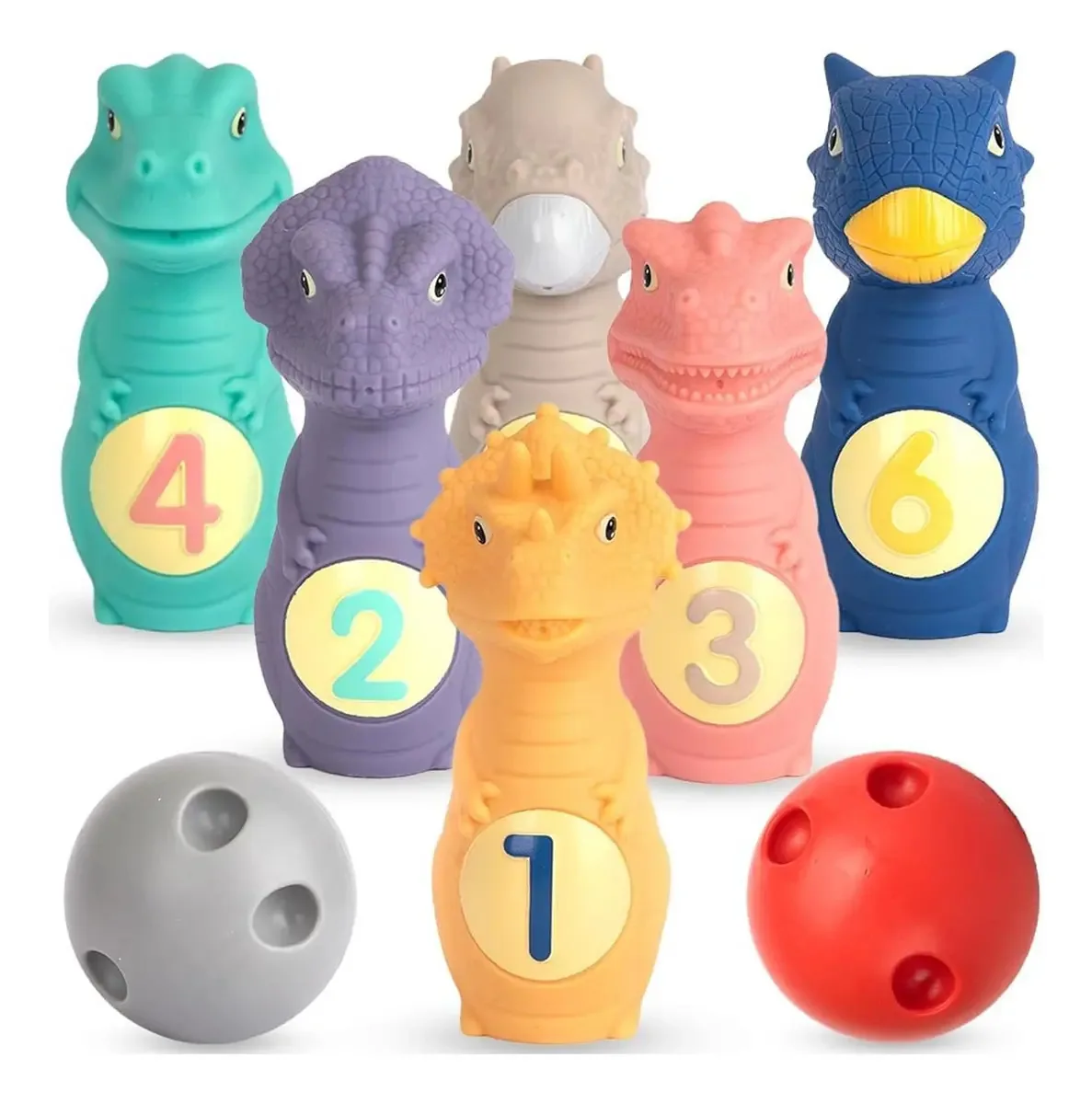 Jogo educativo familiar 3D Dinosaur Bowling Toy