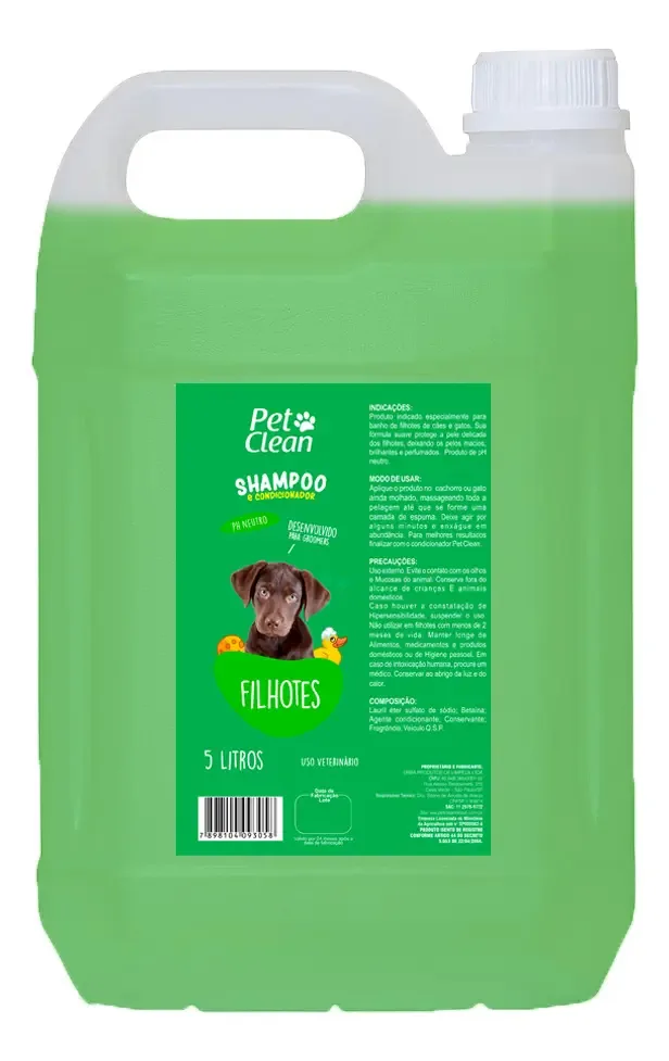 Pet Clean Shampoo Profissional 5l Pet Shop E Banho Tosa Fragrância Filhotes