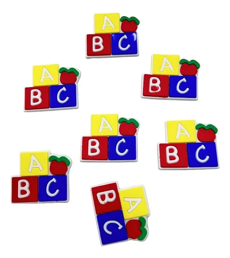 20 Pcs Apliques Emborrachados Artigos De Papelaria Fofos Cor Abc
