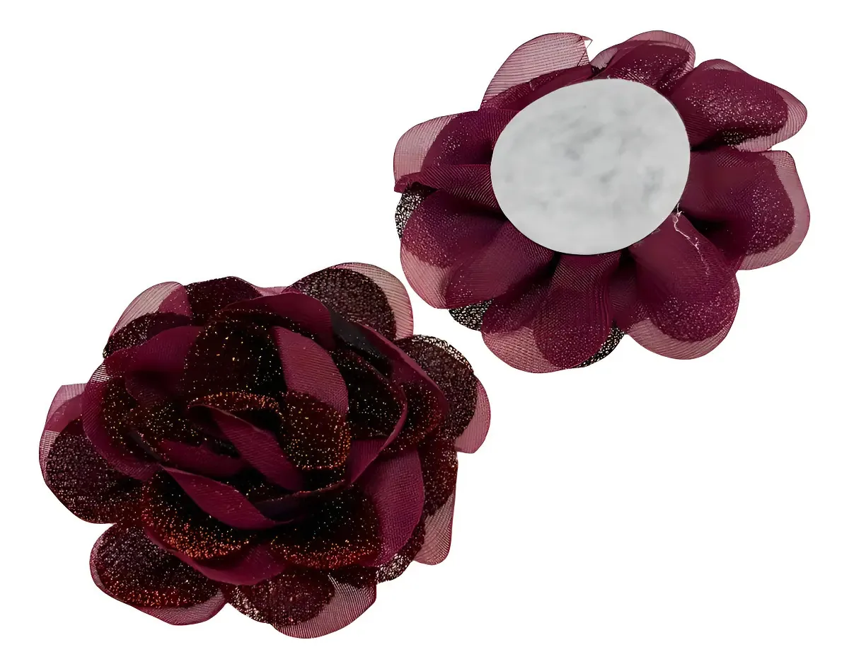 Aplique Flor De Tecido Poliester P/ Artesanato Pct 20pcs Lfh Cor Cor01