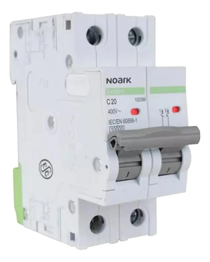 Interruptor termomagnético DIN de 2 pólos, 32 A