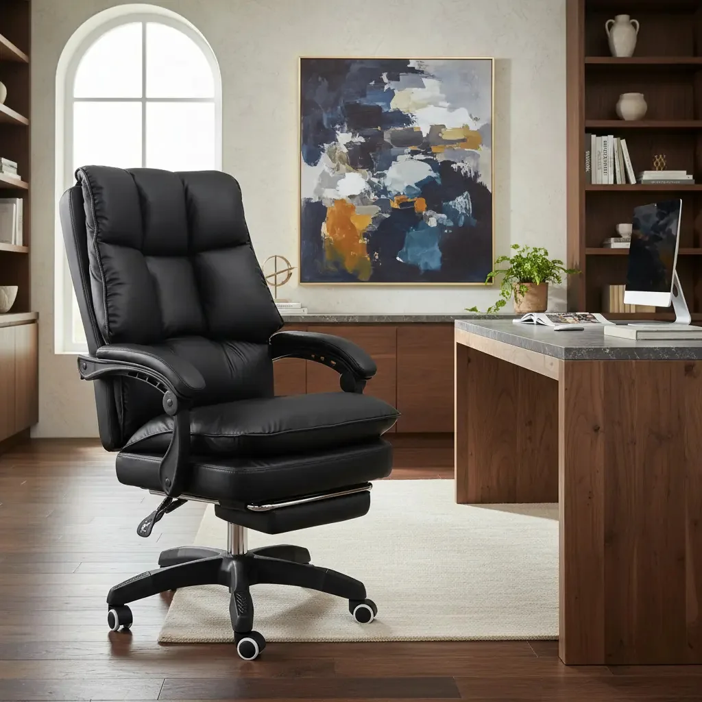 Confortavel Cadeiras Escritório Presidente Estofada Cadeiras Cor Preto Material Do Estofamento Náilon