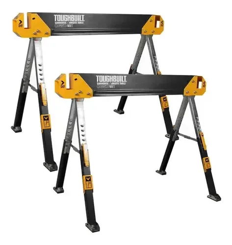Mesas de trabalho de cavalete portáteis Carpenter Toughbuilt, 2 unidades