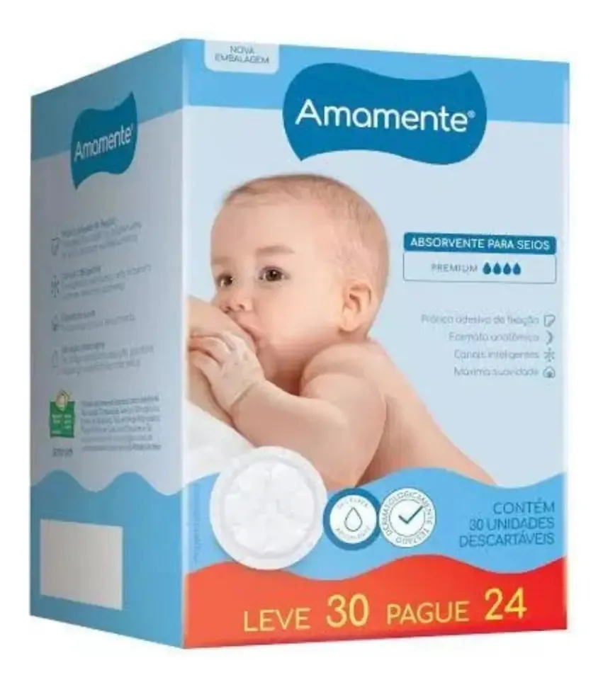Absorvente Para Seios Amamente Semina 30 Unidades
