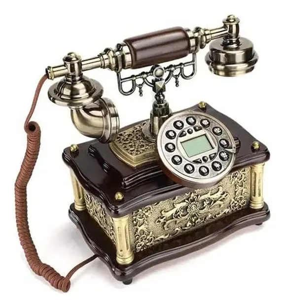 Telefone Antigo Com Tela De Chamadas Recebidas, Telefone Com Fio Clássico Retro Europeu, Telefone Fixo Decorativo Para Escritório Em Casa