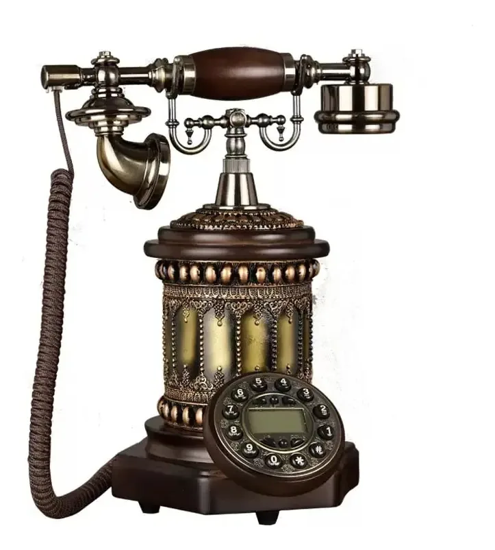 Telefone Fixo Retro Vintage, Alimentado por Linha Telefônica, Telefones Antigos com Disco de Botão para Decoração de Casa, Escritório, Decoração de Hotel Estrela