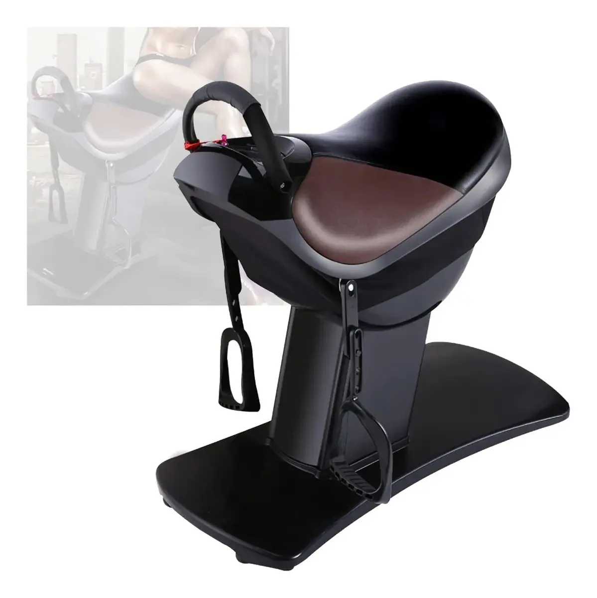 Zannza Máquina de Equitação Elétrica, Máquina de Equitação Esportiva, 20 Níveis de Vibração, Treinador de Fogão Esportivo Multifuncional para Modelar o Corpo, Equipamento de Fitness para
