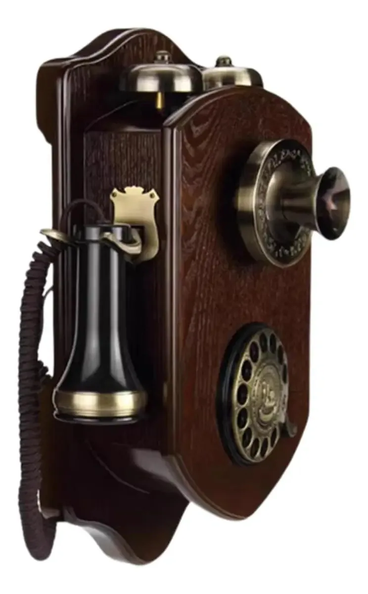 Daeoibhjr Telefone de Parede Retro, Telefone Disco Rotativo, Telefones Fixos Antiquados dos Anos 60, Telefone com Fio Vintage com Campainha Mecânica e Rediscagem, para Decoração de Casa e...